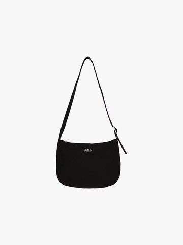 SIMPLE COTTON SHOULDER BAG [BLACK]