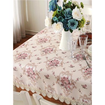餐桌布布藝田園小清新長方形客廳茶幾布圓桌臺布桌墊簡約防水防滑
