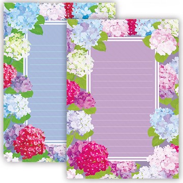 繡球花雙面信紙便條紙 (ddatchi)