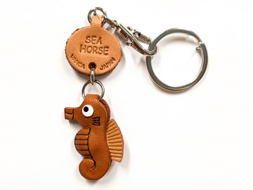 海馬 魚 迷你 真皮鑰匙圈 手作 日本製 立體造型 VANCA