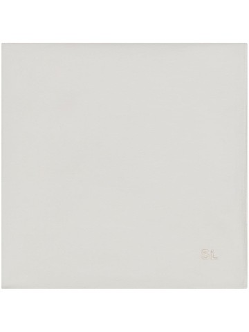 Saint Laurent - logo-embroidered pocket square - men - Cotton/Polyester - One Size - White