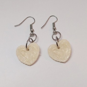 手工奶油黃色心形餡餅吐司造型耳環