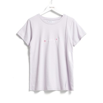 SOMETHING｜女裝｜基本繡花LOGO短袖T恤