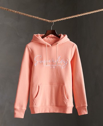 Superdry Women's Women's Alice Script Embroidered Hoodie Orange / Desert Flower - Size: 10 Size: 6