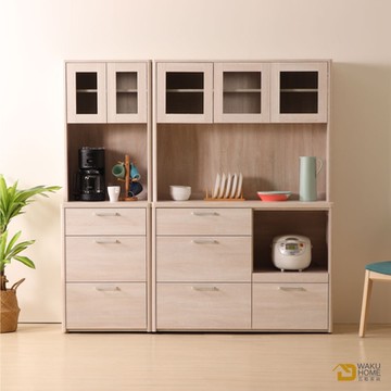 WAKUHOME 瓦酷家具 Metheus時尚簡約4尺餐櫃上下座組+2尺餐櫃上下座組 寬180*深45*高182(cm)