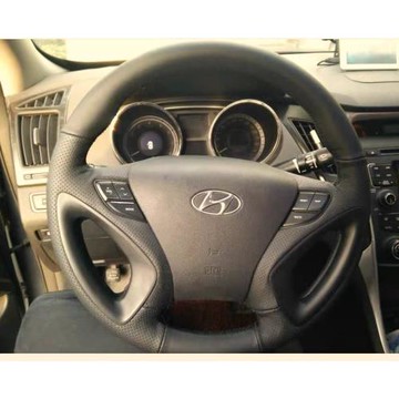 現代八代索納塔 索納塔八專用全包手縫真皮方向盤套專車手縫把套