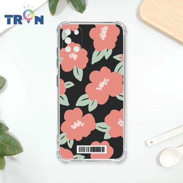 TRON 三星 A31 平塗手繪花朵A款 四角防摔載具殼 軟殼 手機殼
