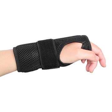 AOLIKES 奧力克斯 雙金屬板固定護腕 尼龍聚酯纖維材質 建議手腕圍21~23cm 右手  L  黑色  1個