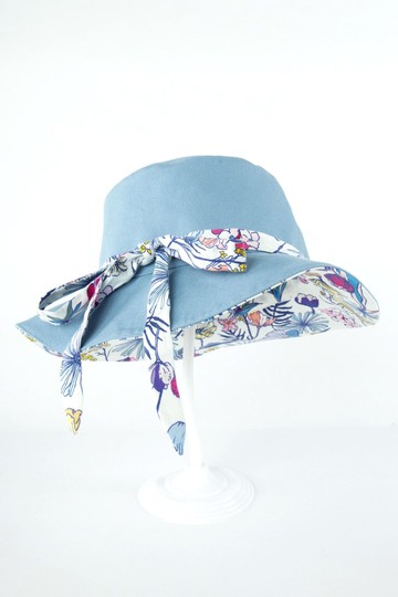 【波麗印花】水嘎咪咪帽帽 兩用帽 防曬漁夫帽  附綁帶 淡水色