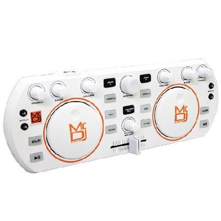 Mr. Dj MVDJ-1000WH USB DJミックスコントローラー 2つの個別ミキシングチャンネル付き コンピューターを接続してオーディオと再生に