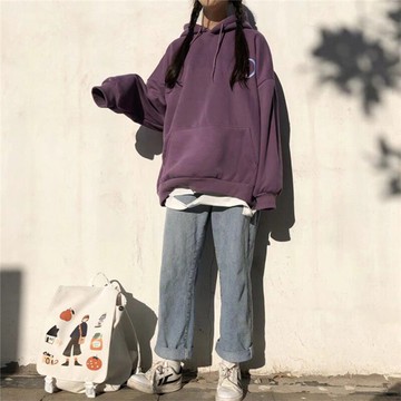 ins超火衛衣女秋冬新款寬松waitmore外套韓版潮慵懶加絨加厚上衣