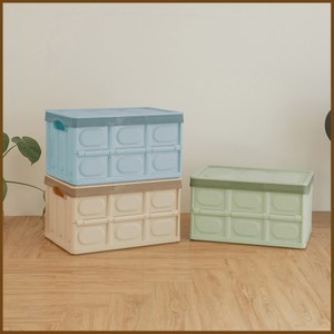 【ikloo】日系暖彩萬用摺疊收納箱3入(56L)咖