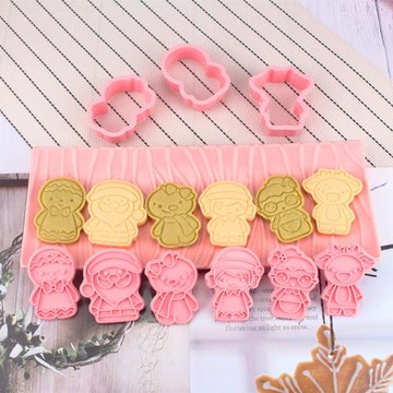 圣誕節餅干模具烘焙家用糖霜曲奇切模卡通3d立體太空沙橡皮泥壓模