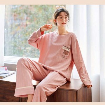 AKARA 粉色派對長袖長褲睡衣居家服套裝(儀式感/睡覺節奏/好睡眠帶來好心情)