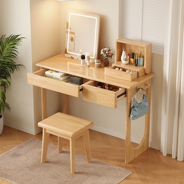 免運 化妝桌 實木梳妝臺 小戶型化妝桌  新款實木梳妝臺臥室現代簡約化妝桌輕奢妝臺家用小戶型帶妝凳桌 可開發票 全館八折 工廠現貨直銷 新品特價 y9052