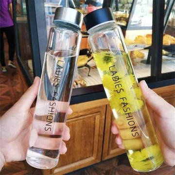 韓國透明簡約女大學生玻璃水杯隨手杯細長小巧便攜夏天喝水杯子