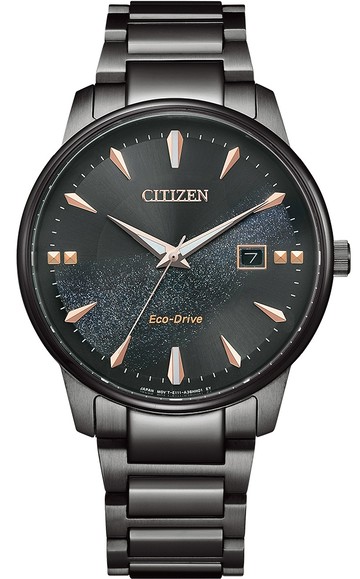CITIZEN 星辰錶 銀河黑金限量光動能男錶(BM7595-89E)-39mm-黑面黑鋼【刷卡回饋 分期0利率】【APP下單點數13倍送】