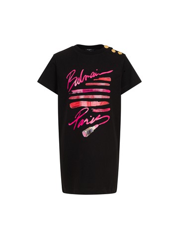 balmain "lipstick" logo dress