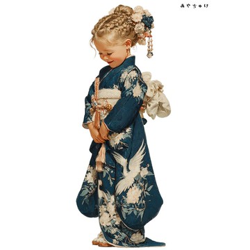 【12月新品4】07-114-0342 人物貼紙 和服復古