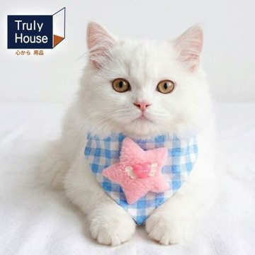 Truly House 寵物可愛三角口水巾 可調扣式PRO 圍巾 外出 貓咪 狗(六款任選)