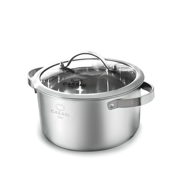 Casani Cucina 電磁爐雙耳湯鍋  22cm  1個  銀色