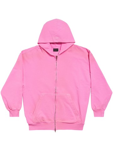 Balenciaga - zip-up cotton hoodie - women - Cotton - S - 5965 -FLUO PINK/FLUO PINK