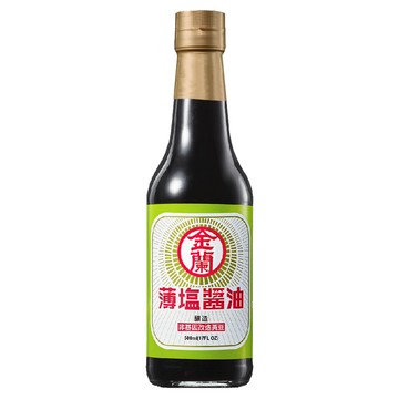 金蘭 薄鹽醬油 減鹽香馥 台灣製造  500ml  1瓶