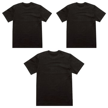 BASE ALPHA ESSENTIALS 中性款圓領素色短袖T恤 3件組  L  黑色