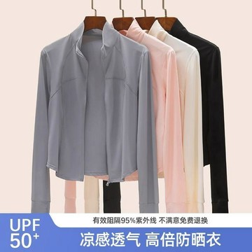 臺灣🎀防曬 防曬衣 長袖防曬立領無帽冰絲防曬衣女款夏季2024新款防紫外線修身外套運動服輕薄
