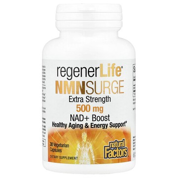 Natural Factors, RegenerLife®，β-煙酰胺單核苷酸激增，特強型，500 毫克，30 粒素食膠囊