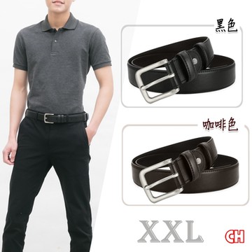 【CH-BELT 銓丞皮帶】男皮帶大腰圍XXL 加長中性 男皮帶腰帶(黑/咖XXL)
