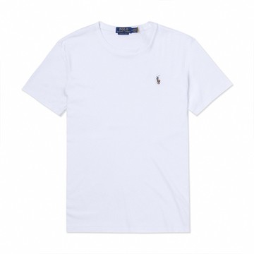 Polo Ralph Lauren RL 熱銷刺繡彩小馬素面短袖T恤-白色
