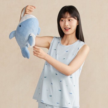 鯊魚車用面紙套-海島藍