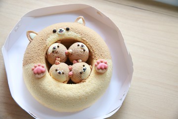 [兔子吃甜點]柴柴甜甜圈戚風蛋糕 (7吋) (內含固定四個蛋型)