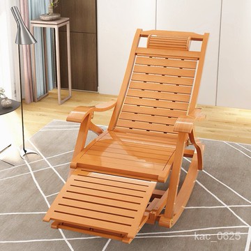 搖椅 躺椅 逍遙椅 搖搖椅 搖搖躺椅折疊大人竹傢用舒適午休涼椅懶人老人陽臺休閒兩用椅子 QXZS