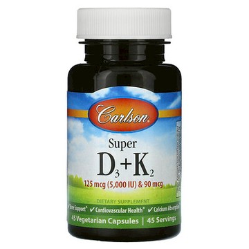 Carlson, 超級 D3 + K2，45 粒素食膠囊