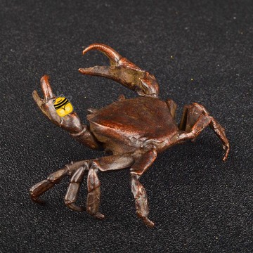 免運🌱古玩銅器仿紫銅包漿螃蟹招財茶寵茶具茶道蓋置家居裝飾品桌面擺件sup