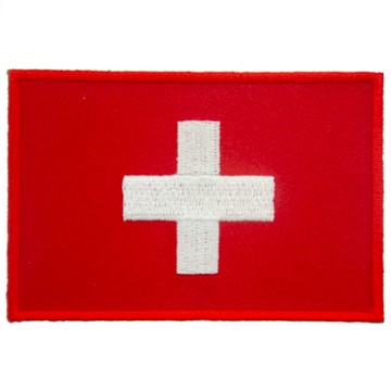 DIY刺繡徽章 瑞士 背膠士氣章 布藝肩章 Flag Patch背包貼 熱燙胸章 熨斗補丁貼 臂章 _廠商直送