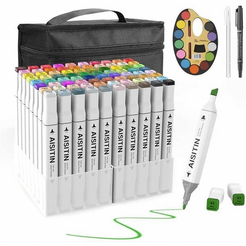 マーカーペン 80色 Aisitin イラストマーカー コミック用 油性 アルコールマーカー マンガ用 落書き 塗り絵 学習用 水彩ペン プレゼン 通販 Lineポイント最大1 0 Get Lineショッピング