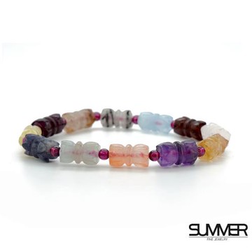 【SUMMER寶石】多寶雙蓮花雕刻設計款水晶 (平衡七大脈輪)