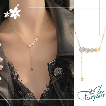 【伊飾童話】貝殼泡泡＊圈圈流蘇鈦鋼項鍊