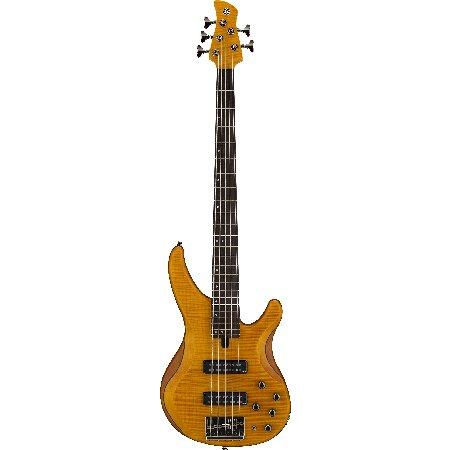 Yamaha TRBX605 5-String Flamed Maple Bass Guitar, Matte Amber