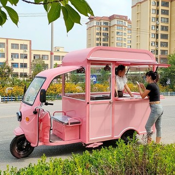 熱銷電動三輪擺攤車小吃車早餐流動炸串車燒烤推車美食餐車多功能擺攤