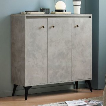 文創集 愛爾達岩板3.3尺三門鞋櫃-100x32x99cm免組