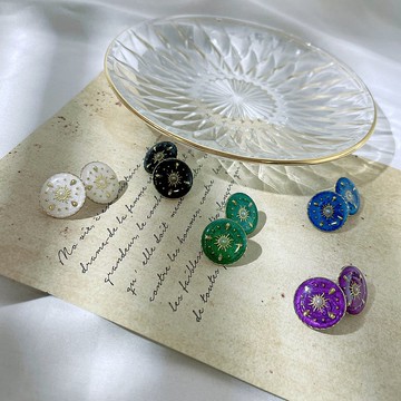 太陽 復古圖騰耳環 耳釘/耳針/耳夾