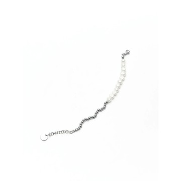 MIXTURE. MB006 淡水巴洛克珍珠拼接鋼珠手鍊