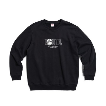 EDWIN 東京散策系列 開運福狸厚長袖T恤-男女款 (黑色)