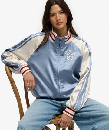 Superdry Women's Suika Track Jacket Light Blue Size: 12
