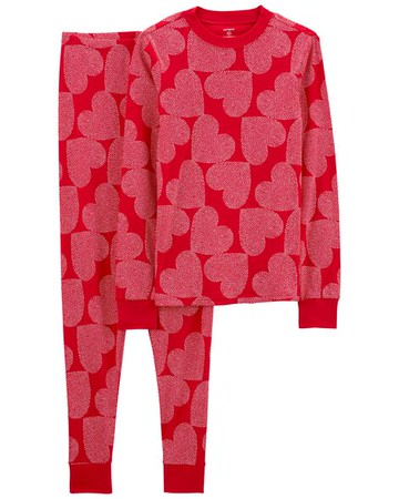 Adult 2-Piece Adult Heart 100% Snug Fit Cotton PJs