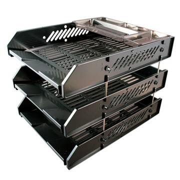 龍和Long-HO三層鐵支公文架/DR-423/附筆盤/黑